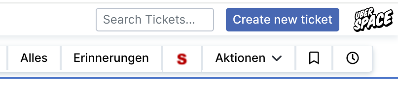 ein Screenshot aus dem Request Tracker, der das &ldquo;S&rdquo;-Symbol zeigt